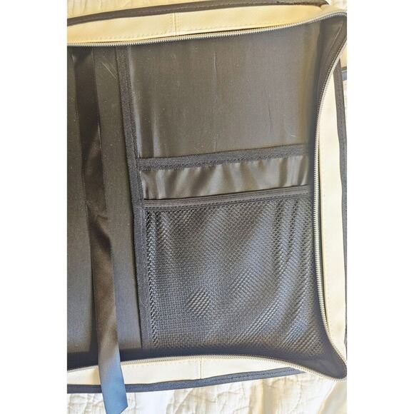 Dehite White Bible Storage Organizer Tote Bag Colorblock Pattern & Gold Charm - Picture 4 of 12